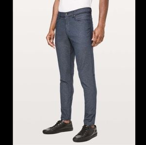 Lululemon ABC Pant Skinny *Tech Canvas 34"Heathered Deep Navy Size 28